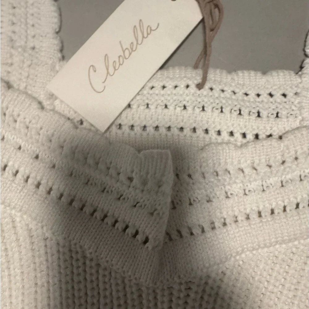 Cleobella Ivory Knit sweater with Puff Sleeves,  discount, NWT - Picture 3 of 7
